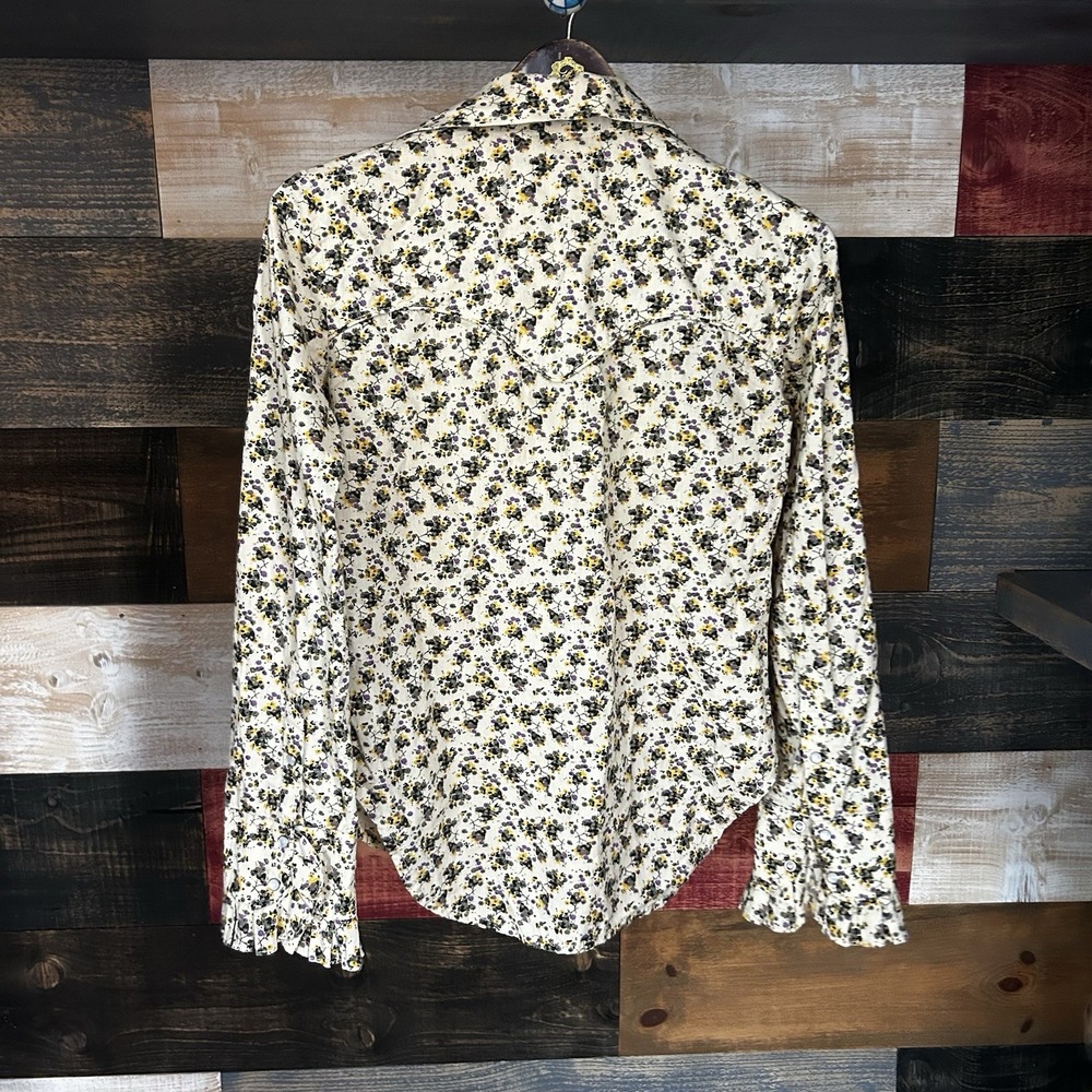 zadig voltaire Blouse Floral Ruffle Shirt Snap Button Size XS - Picture 5 of 9